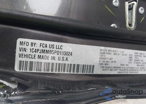 2023 Jeep Cherokee Altitude Lux 4X4 из США, поврежденный, VIN 1C4PJMMB5PD113024